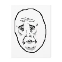 Okay Guy Face Post Card
