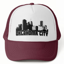 Oklahoma City Skyline Mesh Hats