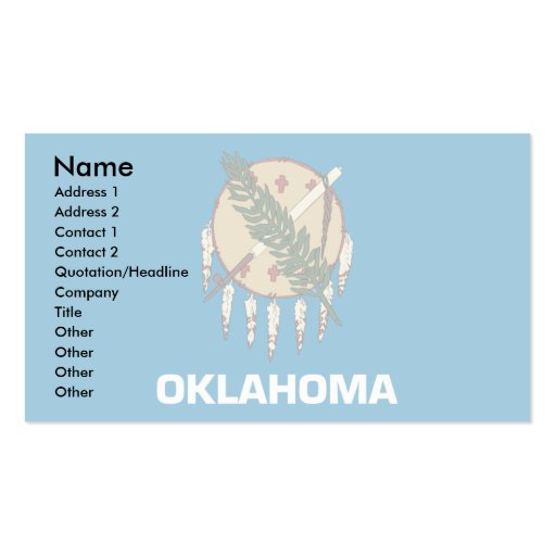 Oklahoma Flag Business Card Template (front side)