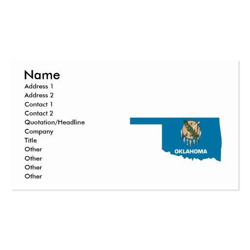 Oklahoma Flag Map Business Card (front side)