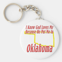 Oklahoma - God Loves Me Key Chain