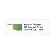Oklahoma Map Address Label