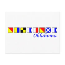 Oklahoma spelled in nautical flag alphabet postcards
