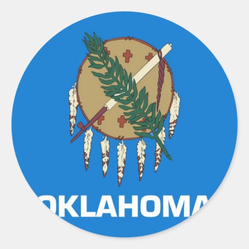 Oklahoma State Flag Round Stickers