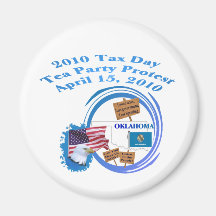 Oklahoma Tax Day Tea Party Protest Refrigerator Magnets