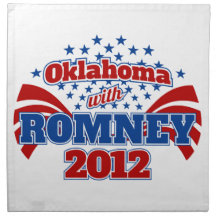 Oklahoma with Romney 2012 Cloth Napkin