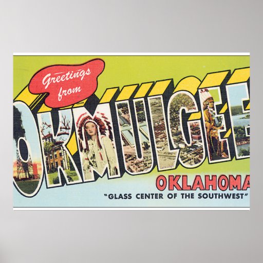 Okmulgee Oklahoma_Vintage Travel Poster Artwork Zazzle