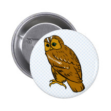 Oksana Owl Pinback Buttons