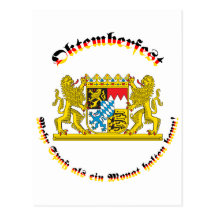 Oktemberfest mit bayrischem Grosswappen Postcard