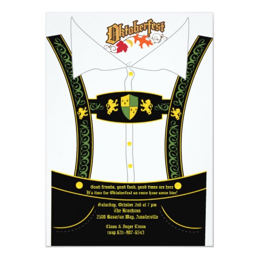 Oktoberfest Bavarian Breeches Invitation Zazzle