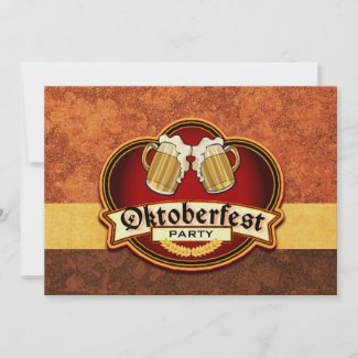 Oktoberfest Beer Party Double Mug Toast invitation