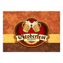 Oktoberfest Beer Party Double Mug Toast Custom Announcement
