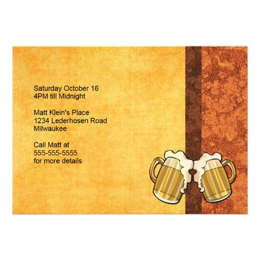 Oktoberfest Beer Party Double Mug Toast Custom Announcement