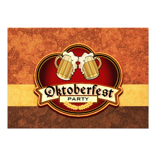 Oktoberfest Beer Party Double Mug Toast Custom Announcement (front side)