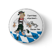 Oktoberfest Cartoon Bavaraian Blue Button Pin by zooogle Oktoberfest Cartoon Bavaraian Blue Button Pin