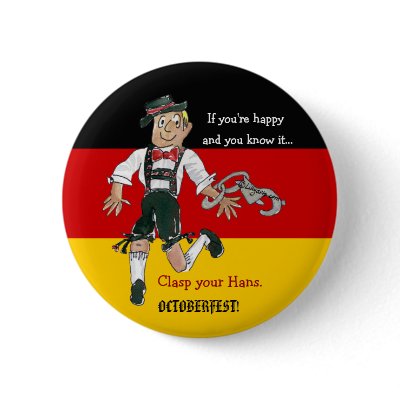 Oktoberfest Cartoon Button Pin by zooogle