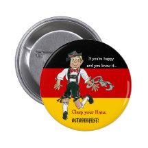 Oktoberfest Cartoon Button Pin
