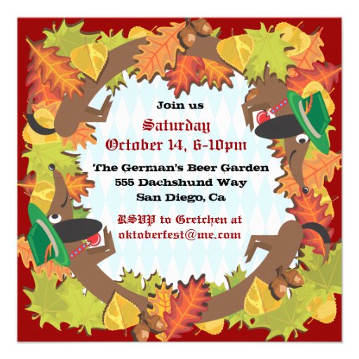 Oktoberfest dachshund Party Invitation