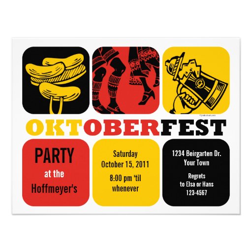 Oktoberfest Fun Party Invitation (front side)