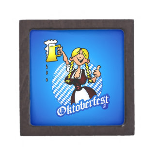 Oktoberfest - girl in a dirndl premium trinket boxes