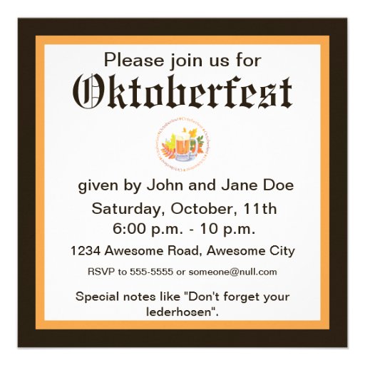 Oktoberfest in the Round Invitation