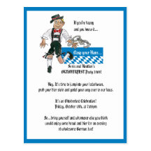 Oktoberfest Invitation Personalized Postcards