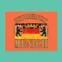 Oktoberfest Munich Distressed Look Design postcards