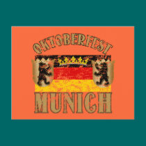 Oktoberfest Munich Distressed Look Design postcards