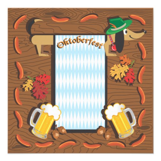 Oktoberfest Party with dachshund Personalized Invitations (front side)