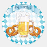 Oktoberfest Pretzels & Beer Round Stickers