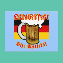 Oktoberfest Size Matters Fun Tshirt postcards
