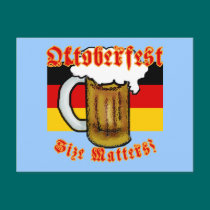 Oktoberfest Size Matters Fun Tshirt postcards