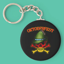 Oktoberfest Skull and Crossbones Design keychains