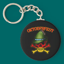 Oktoberfest Skull and Crossbones Design keychains