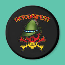 Oktoberfest Skull and Crossbones Design magnets