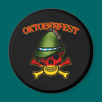 Oktoberfest Skull and Crossbones Design magnets