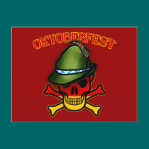 Oktoberfest Skull and Crossbones Design postcards