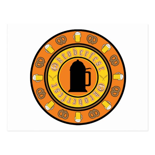 Oktoberfest Tankard Badge Post Card