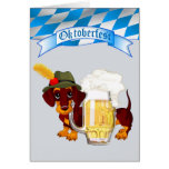 Oktoberfest with Daschund and Beer Stein Greeting Cards
