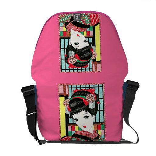 Okura Girl With Flower in Hair  Rickshaw Messenger Courier Bag