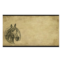 Ol' Horse & Horseshoe Prim Biz Cards Business Cards
