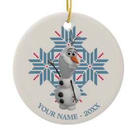 Olaf Blue Snowflake Personalized Christmas Ornament
