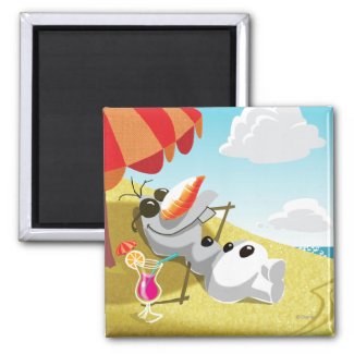 Olaf Chillin' in the Sunshine 2 Inch Square Magnet