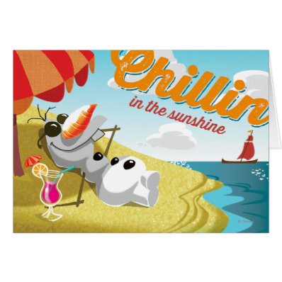 Olaf Chillin' in the Sunshine Greeting Cards