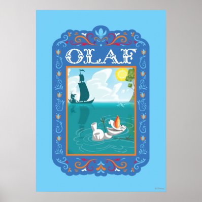 Olaf Floating in the Water Print