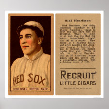 Olaf Henriksen Red Sox Baseball 1912 Posters