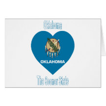 Olahoma Flag Heart Greeting Card