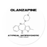 Olanzapine Atypical Antipsychotic (Molecule) Round Stickers