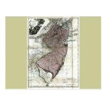 Old 1777 New Jersey Map Post Card