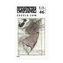 Old 1777 New Jersey Map Stamp